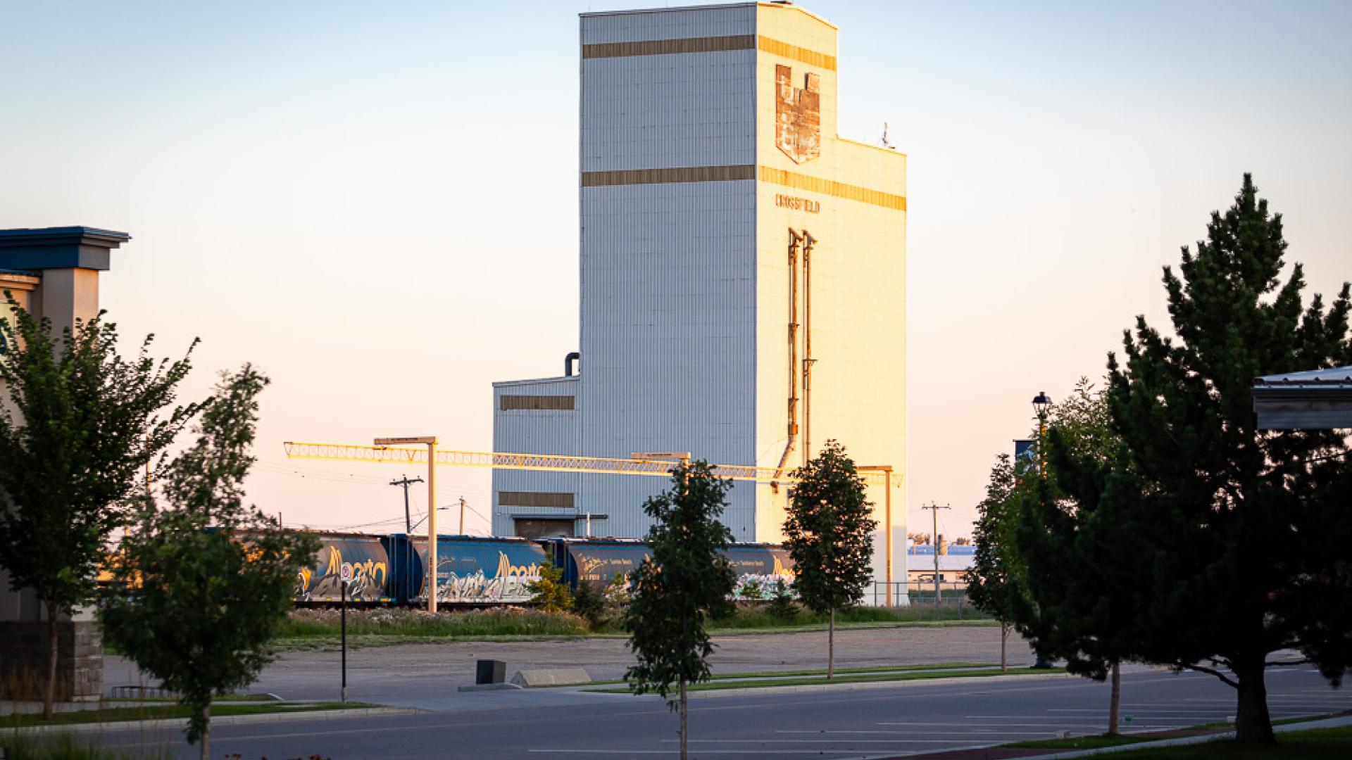 Old Grain Elevator against a blue sky
