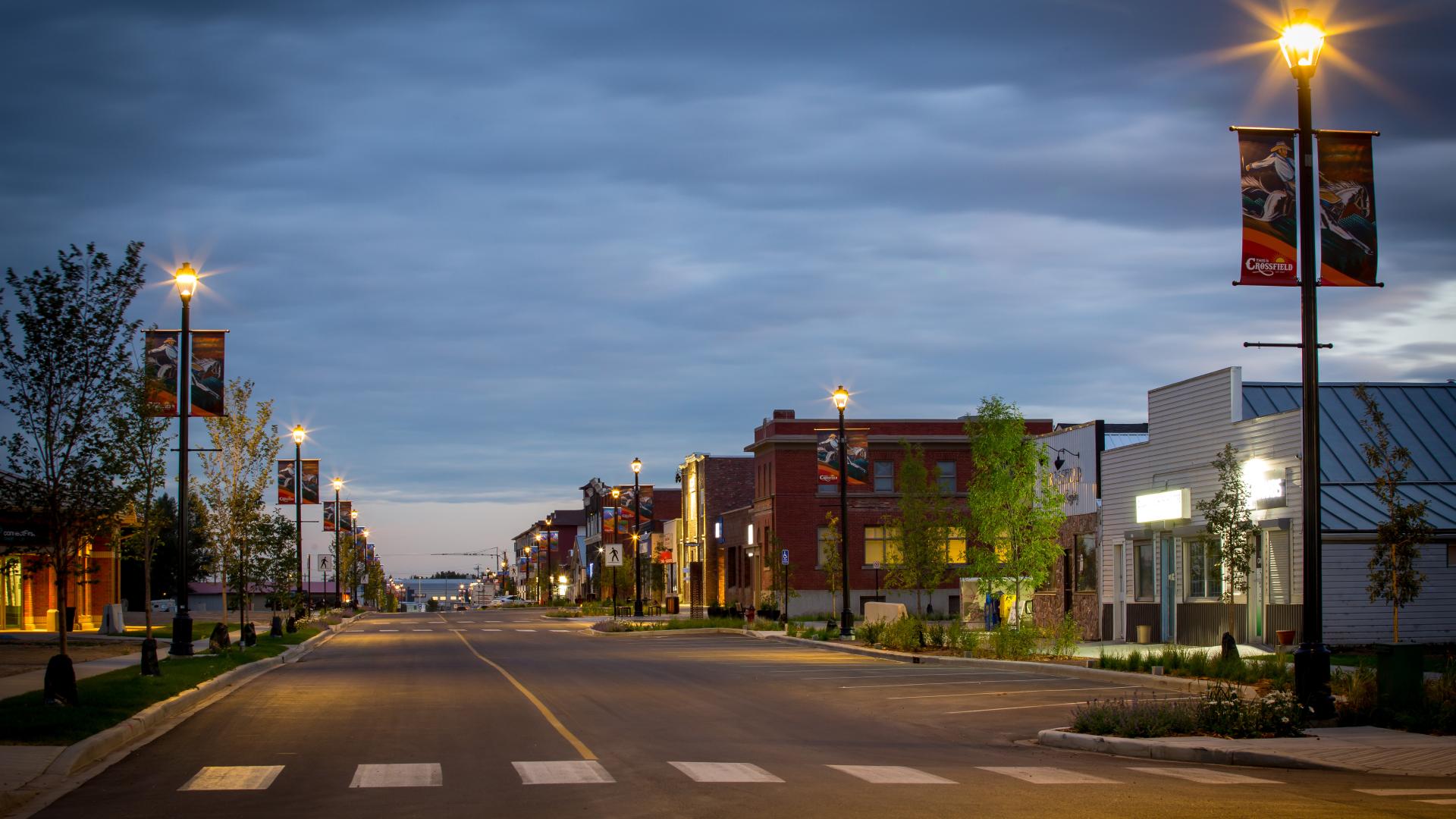 Railway street showing Crossfield businesses
